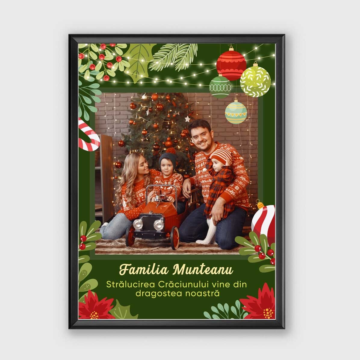 Tableau personnalisé avec une photo et un texte - La magie de Noël