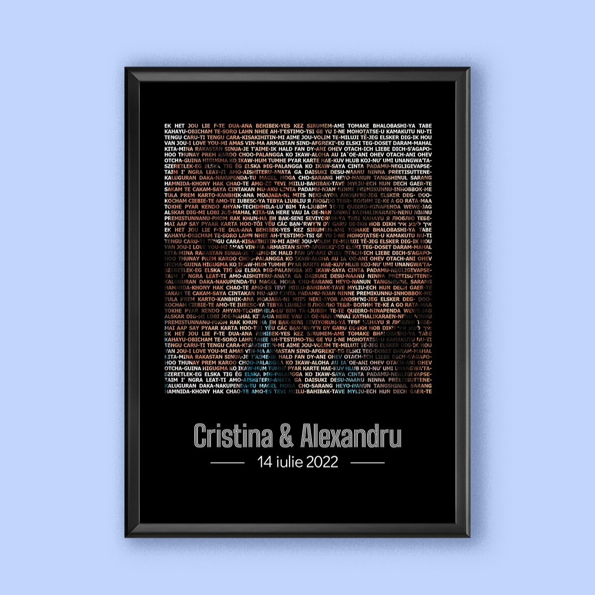 Tableau personnalisé avec une photo et un texte - Je t