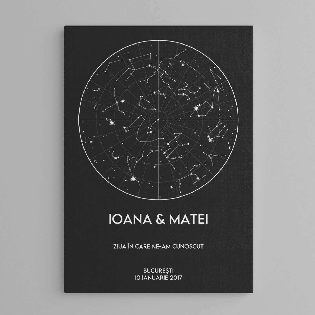 Tableau personnalisé avec texte - Carte des étoiles