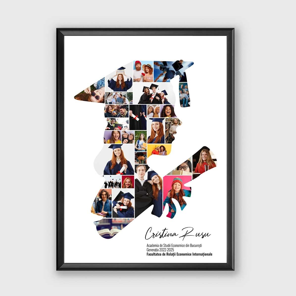 Tableau personnalisé avec un texte et 29 photos pour la remise des diplômes - Elle