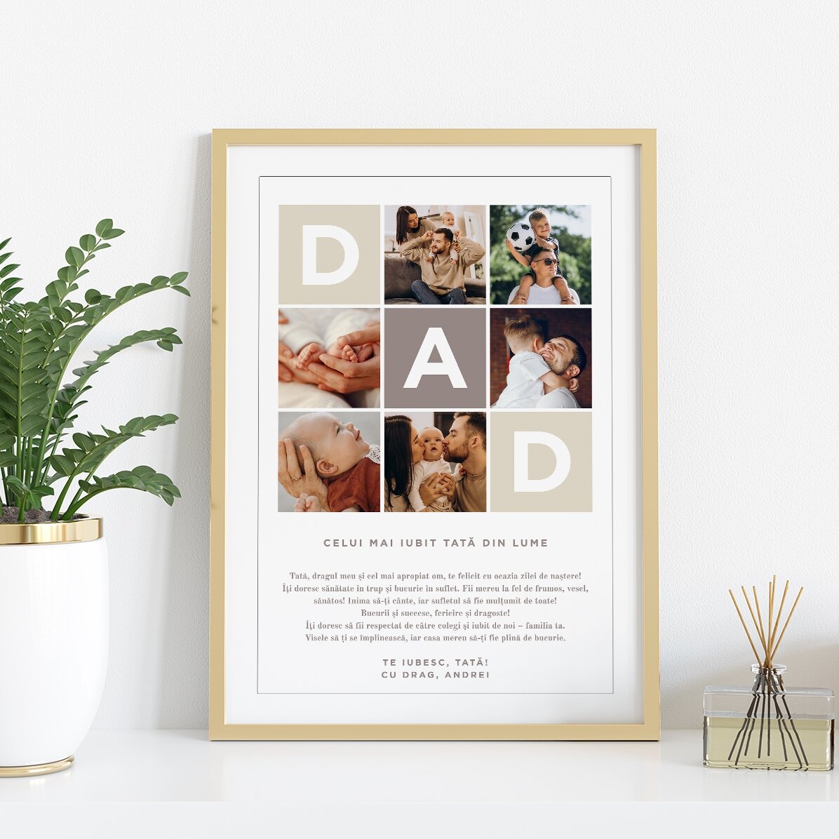Tableau personnalisé avec un texte et 6 photos - DAD