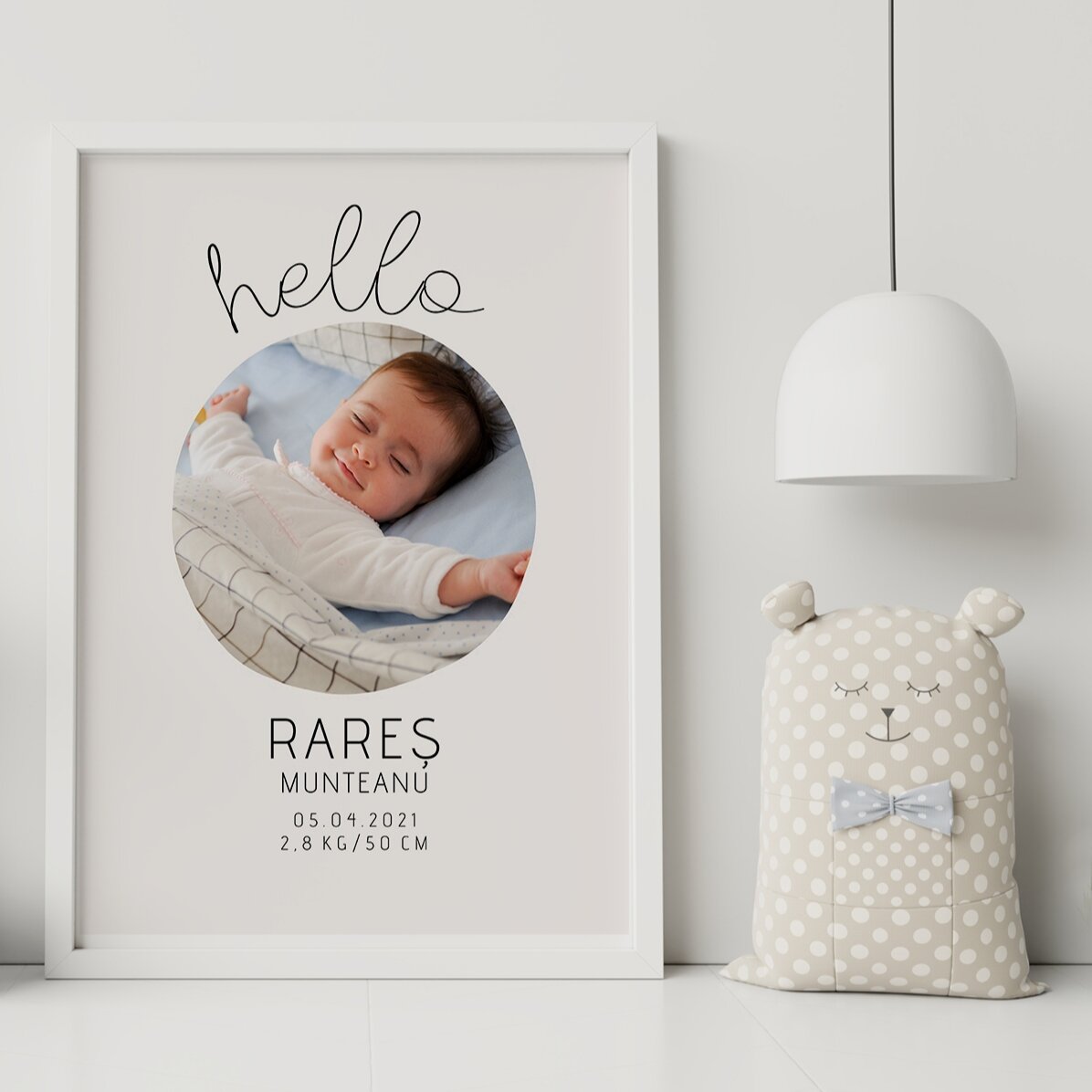 Tableau personnalisé avec un texte et une photo - Hello to you