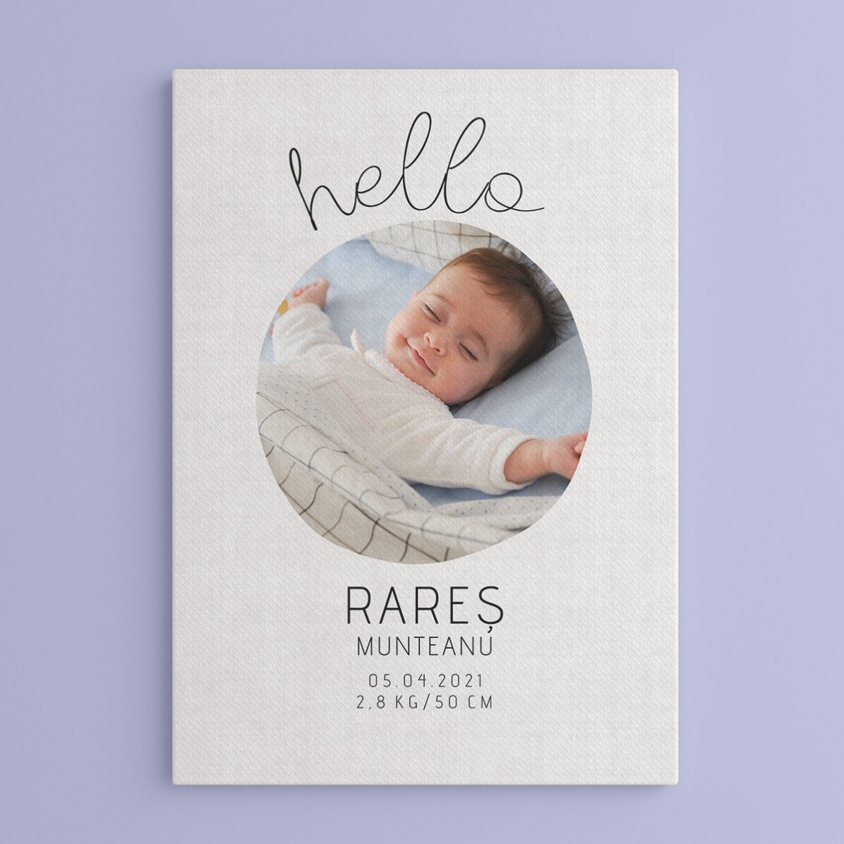 Tableau personnalisé avec un texte et une photo - Hello to you