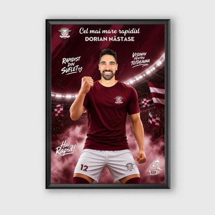 Tableau personnalisé du FC Rapid avec photo et message - Joueur
