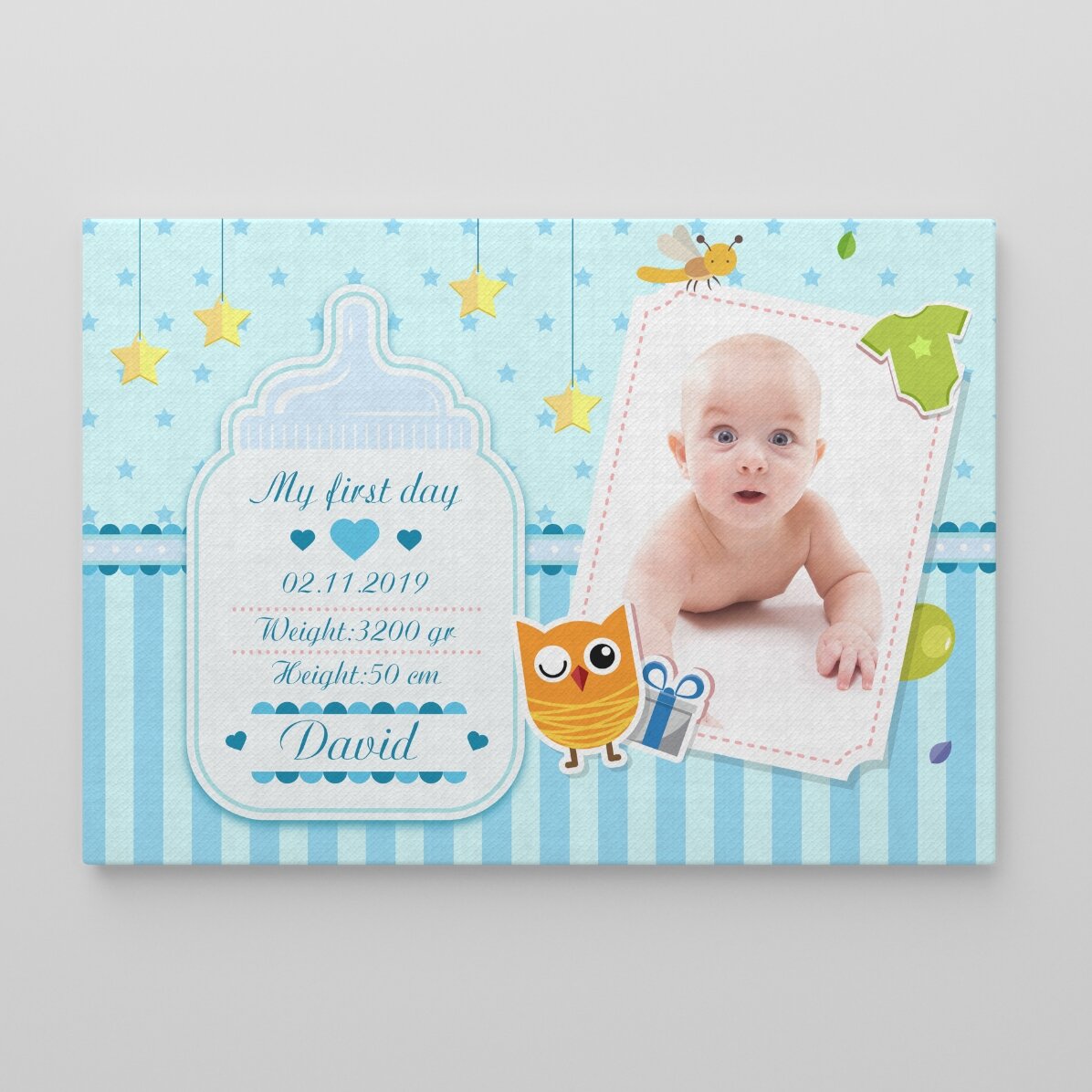 Tableau personnalisé pour les nouveau-nés - Petits garçons