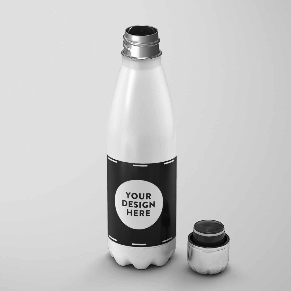 Thermos à base blanche personnalisé avec votre motif