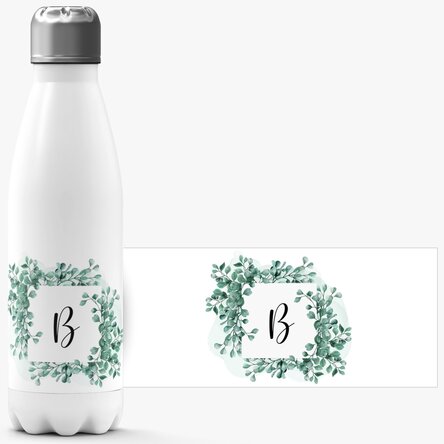 Thermos à base blanche personnalisé avec une initiale