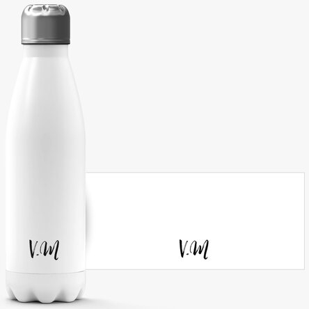 Thermos with white base personalised with initials