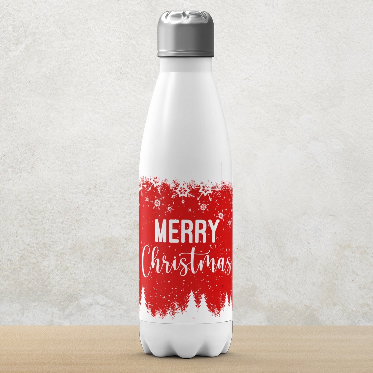 Thermos à base blanche personnalisé avec un prénom - Winter spirit