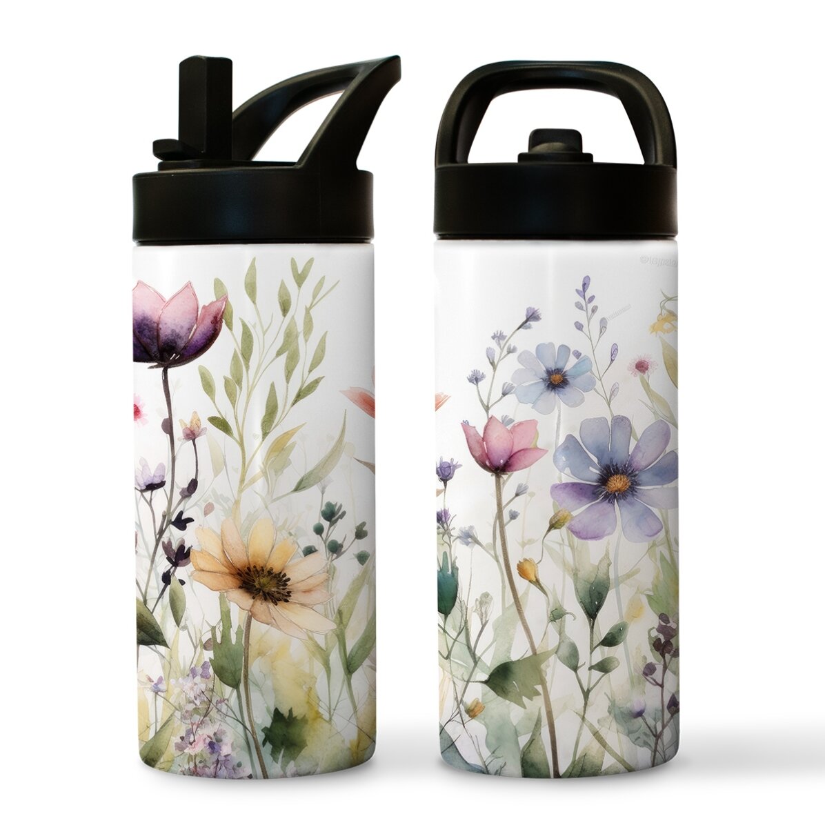 Thermos avec poignée et paille - collection Floral