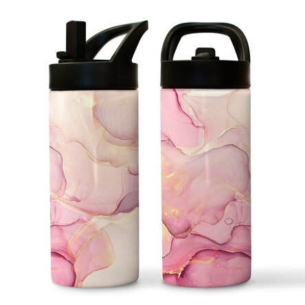 Thermos avec poignée et paille - collection Marble