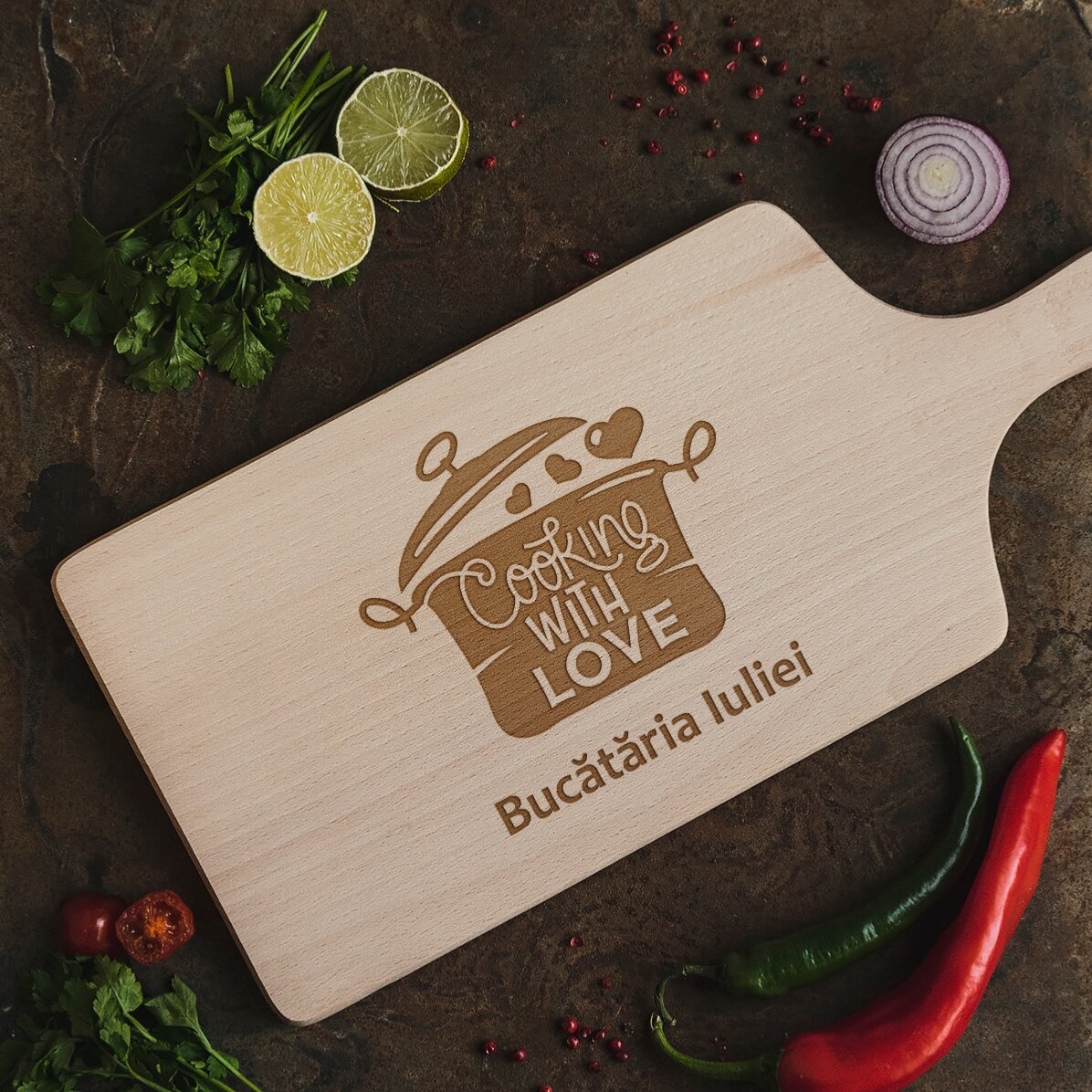 Planche à découper personnalisée - Cooking with love