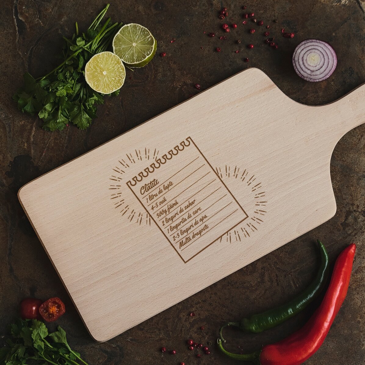 Planche à découper personnalisée avec votre recette