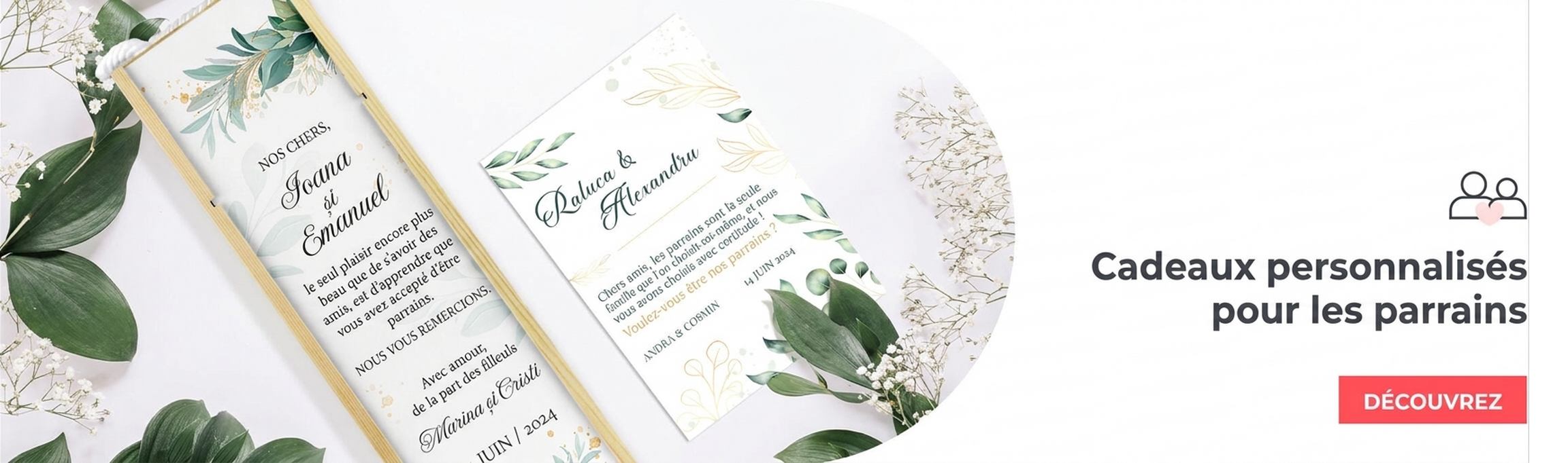 Cadeaux pour les parrains et marraines de mariage