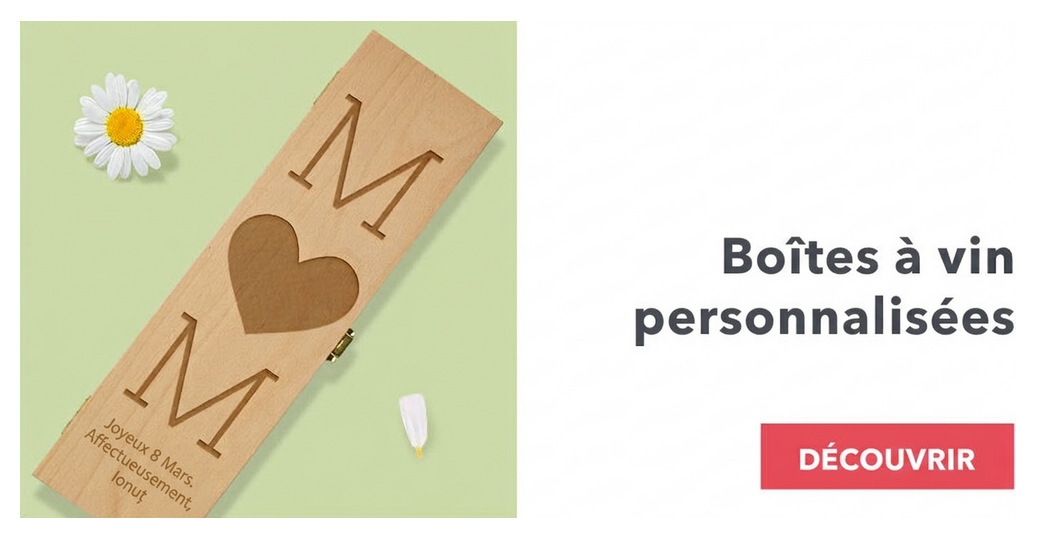 Coffrets de vin personnalisés pour le 8 mars