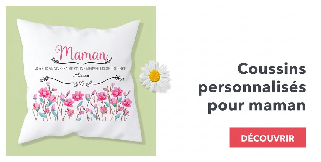 Coussins personnalisés pour le 8 mars