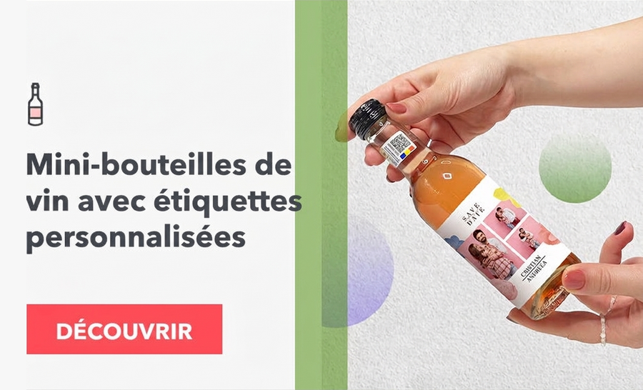 Mini-bouteilles de vin personnalisées