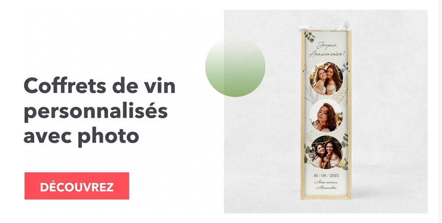 Boîtes à vin personnalisées avec photo