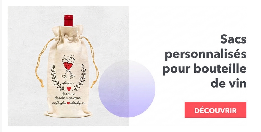 Sachets personnalisés pour bouteilles de vin