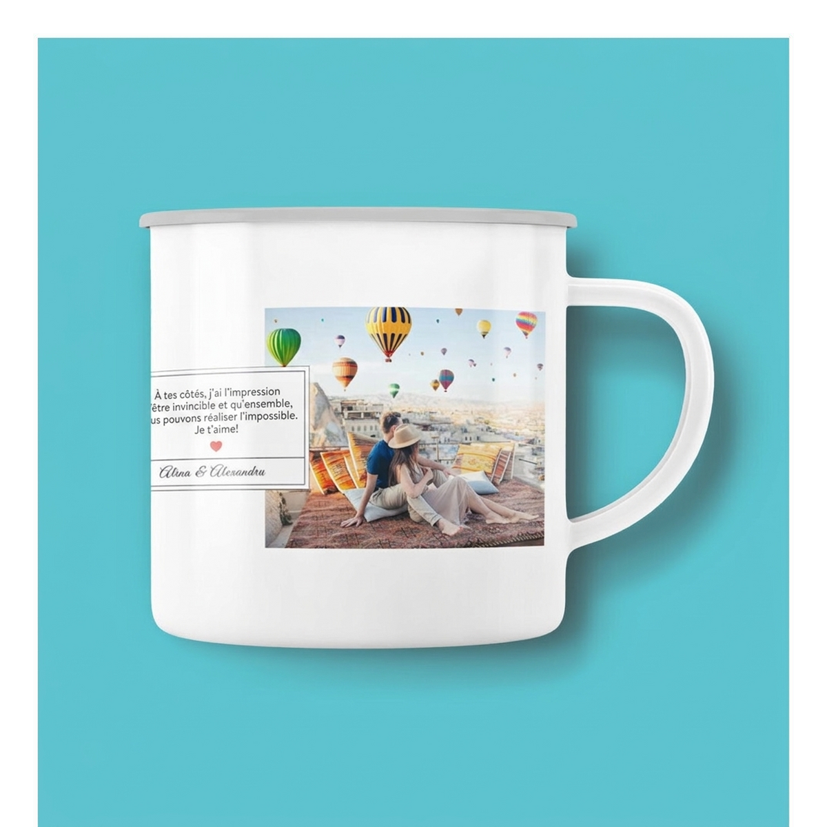 Tasses émaillées personnalisées