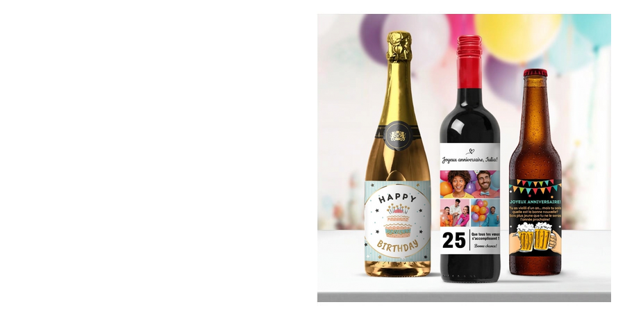 Boissons personnalisées pour un anniversaire