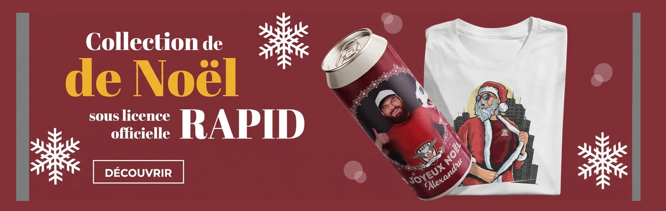 Cadeaux de Noël personnalisés sous licence officielle du FC Rapid 1923