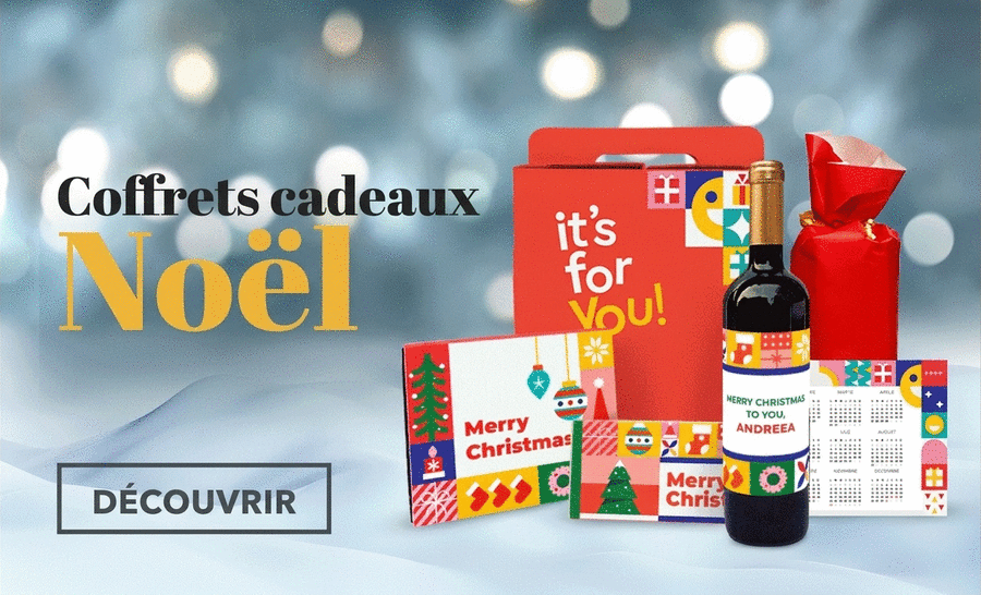 Coffrets cadeaux contenant des produits de Noël