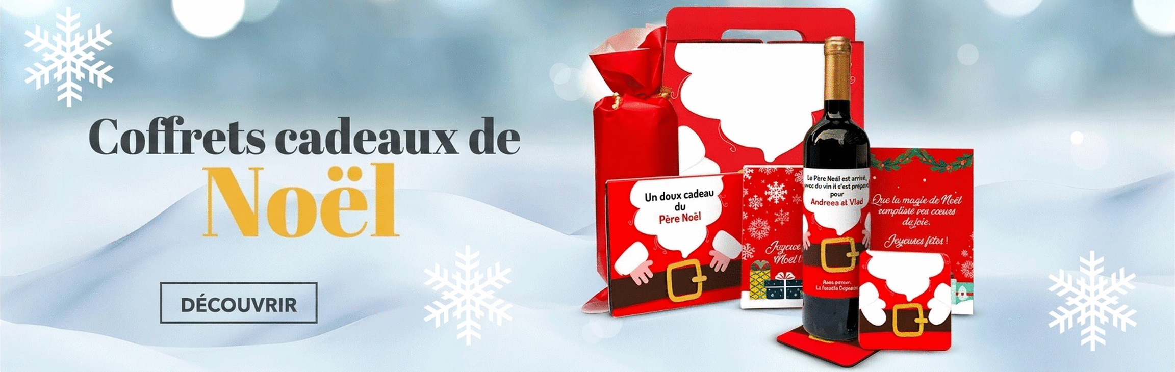 Coffrets cadeaux contenant des produits de Noël
