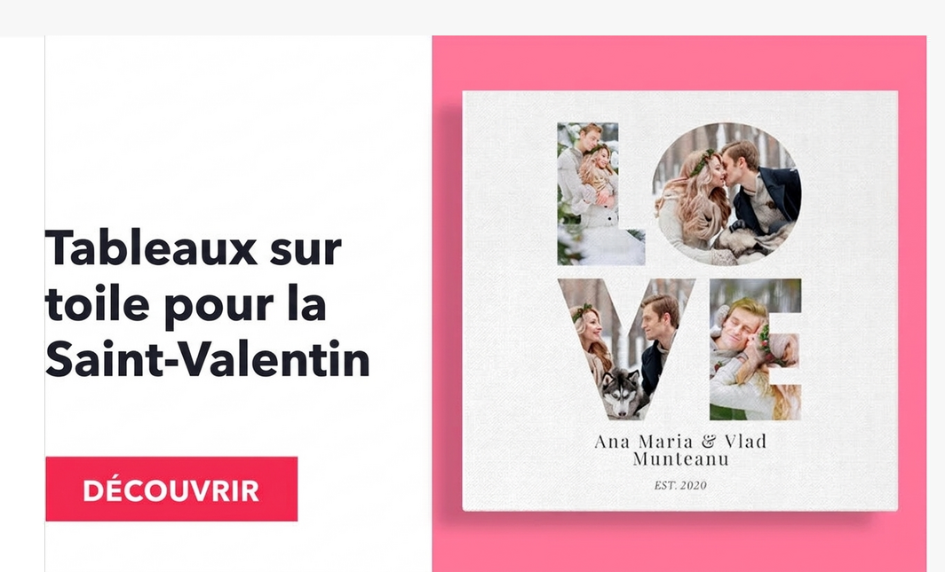 Tableaux sur toile pour la Saint-Valentin