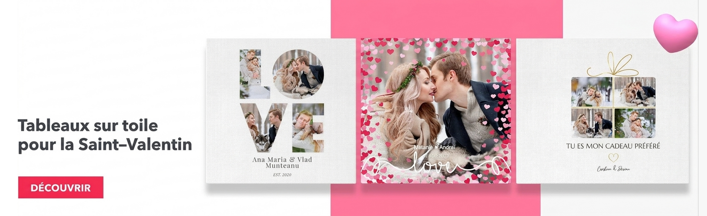 Tableaux sur toile pour la Saint-Valentin