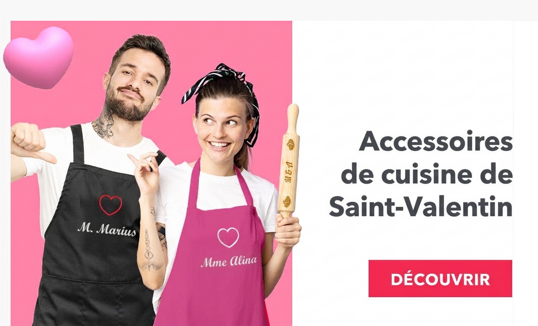 Accessoires de cuisine pour la Saint-Valentin