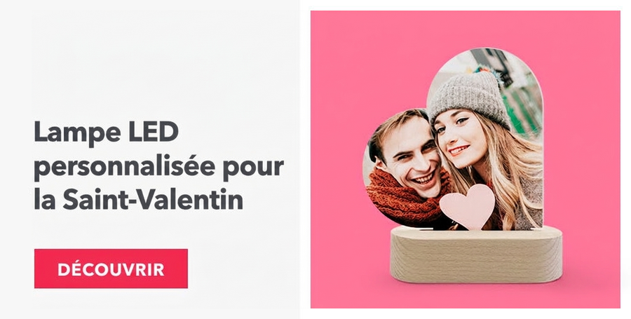 Lampe de veille LED personnalisée pour la Saint-Valentin