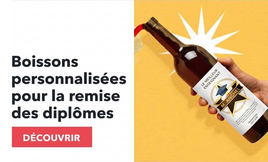 Boissons personnalisées pour la remise des diplômes