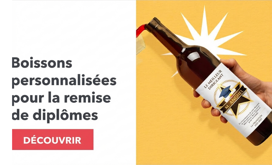 Boissons personnalisées pour la remise des diplômes