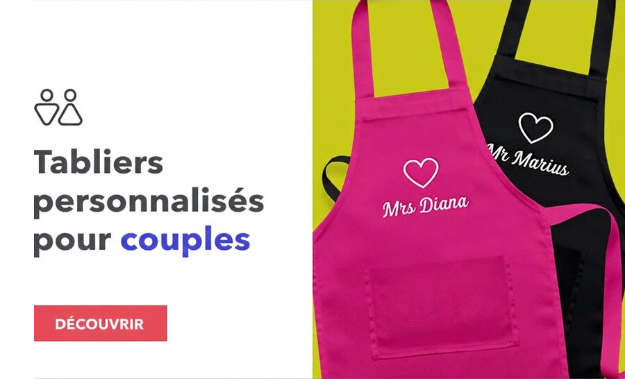 Tabliers personnalisés pour les couples