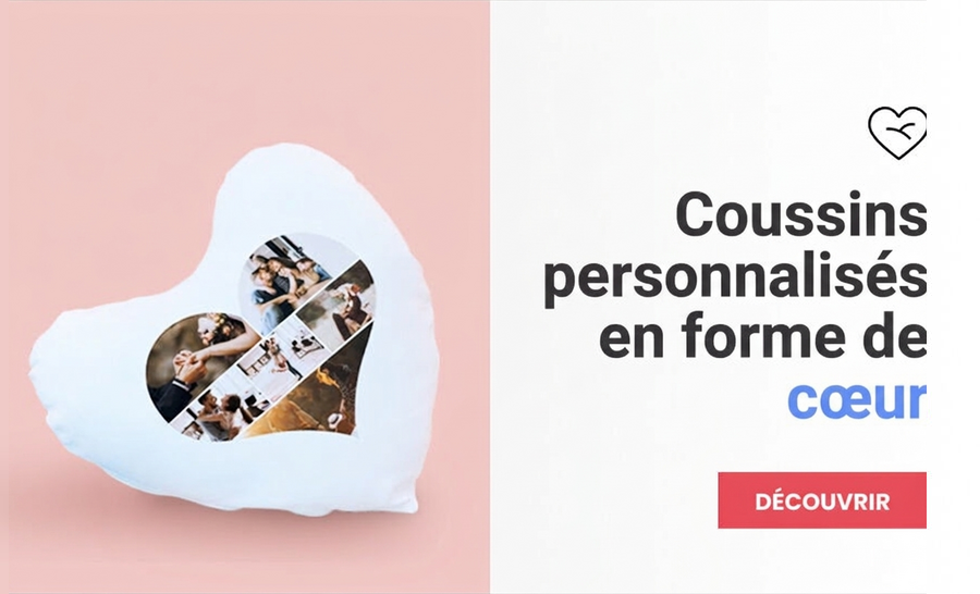 Coussins en forme de cœur personnalisés