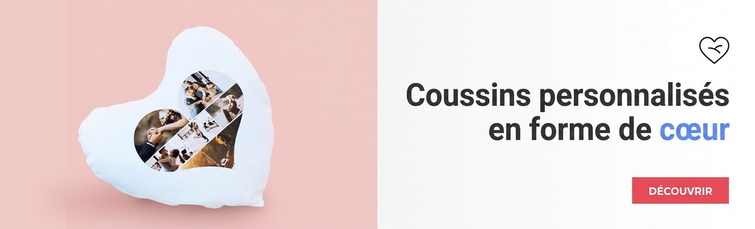 Coussins en forme de cœur personnalisés