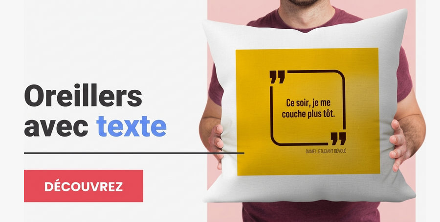 Coussins personnalisés avec un texte