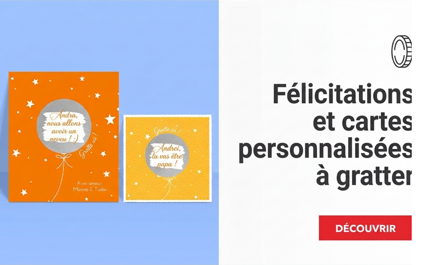 Cartes de vœux et cartes personnalisées à gratter