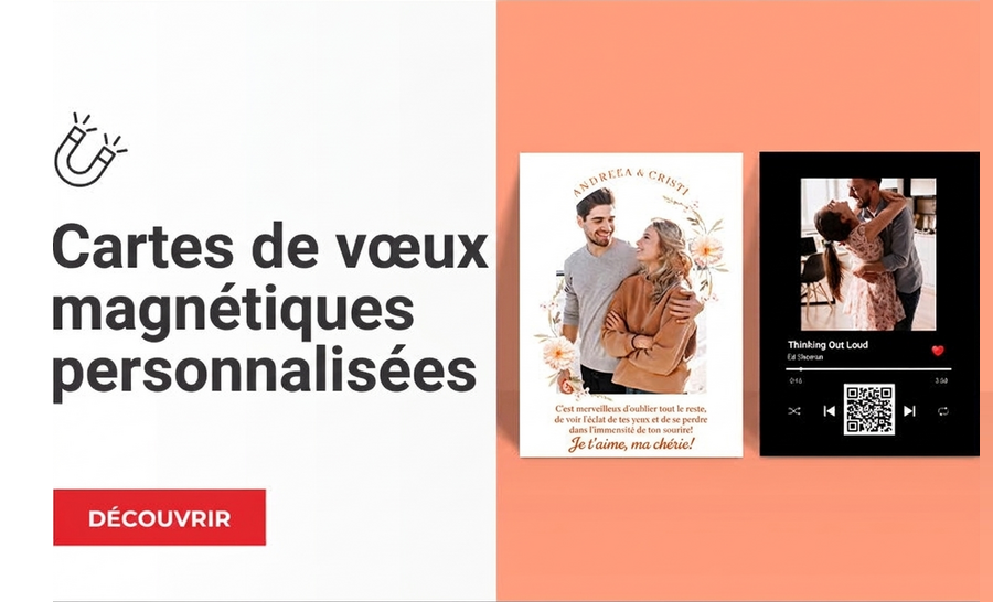 Cartes de vœux magnétiques personnalisées