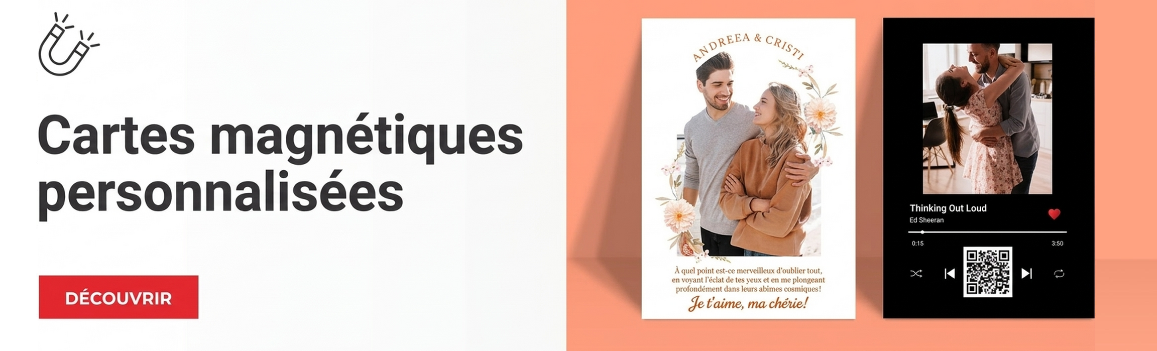 Cartes de vœux magnétiques personnalisées