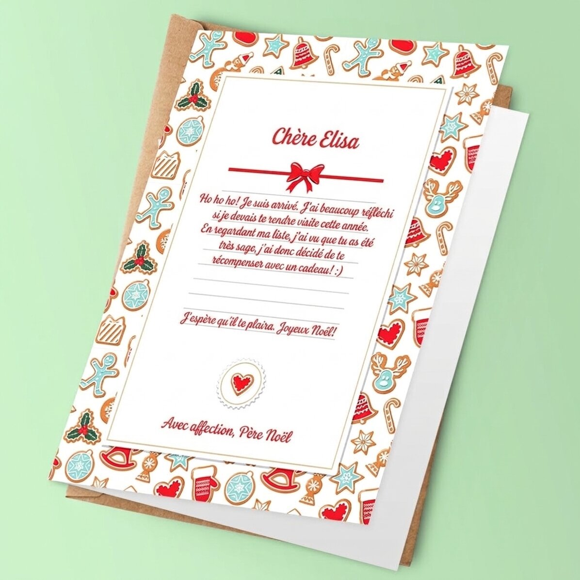 Carte de vœux personnalisée - Lettre du Père Noël