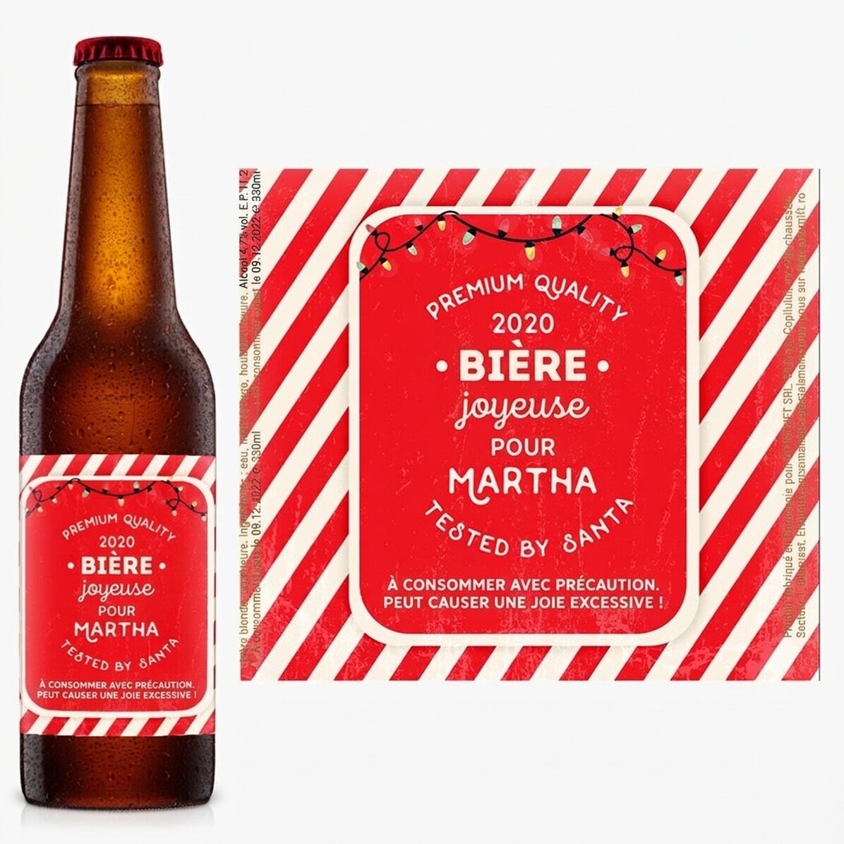 Bière personnalisée avec un texte - Bière joyeuse