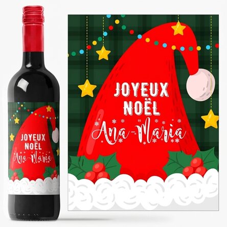 Vin personnalisé avec un message - Père Noël