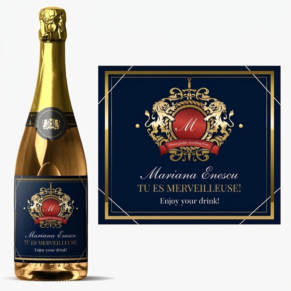 Vin mousseux personnalisé avec un texte - Heraldry