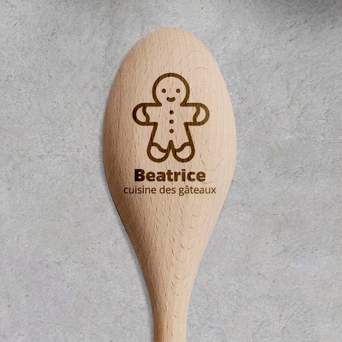 Cuillère en bois personnalisée - Gingerbread