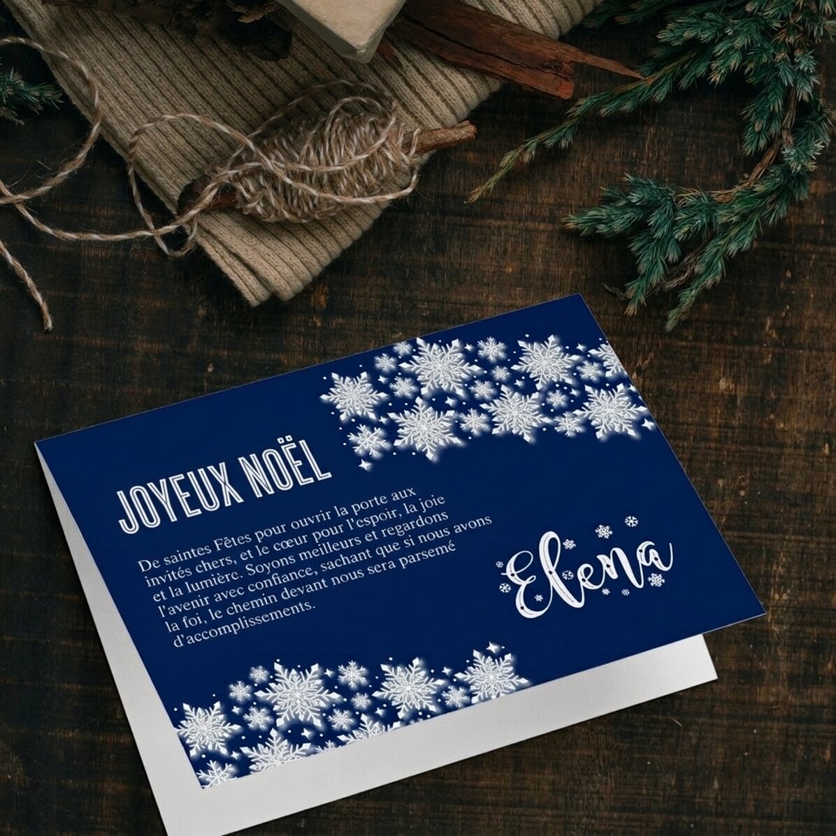Carte de vœux personnalisée - Blue Christmas