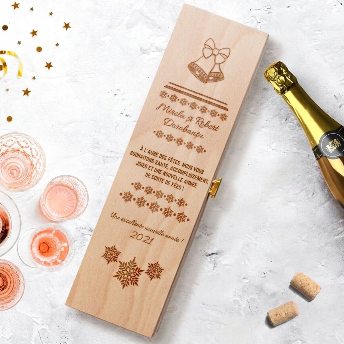 Coffret de vin mousseux personnalisé - Nouvel An