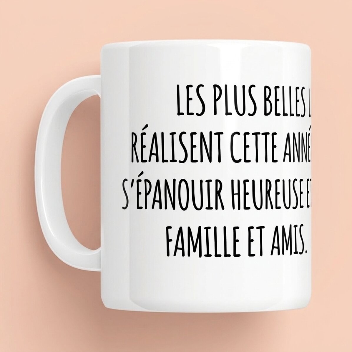 Tasse personnalisée avec un texte - Message pour les amis