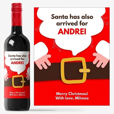 Vin personnalisé avec inscription - Le Père Noël est arrivé